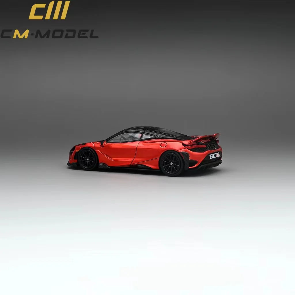 McLaren 765LT Volcanic Orange 1:64 Scale Diecast Model by CM Modell Rear View