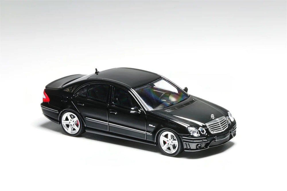 Mercedes-Benz E63 AMG W211 in Black 1:64 Scale Diecast Model by MK Model - Right Front View