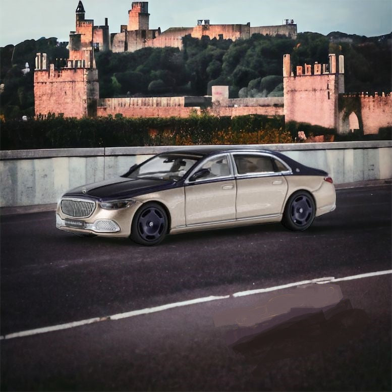 Mercedes-Benz 2021 Maybach W223 Blue-Gold 2-Tone Licensed Product 1:64 by AR Box