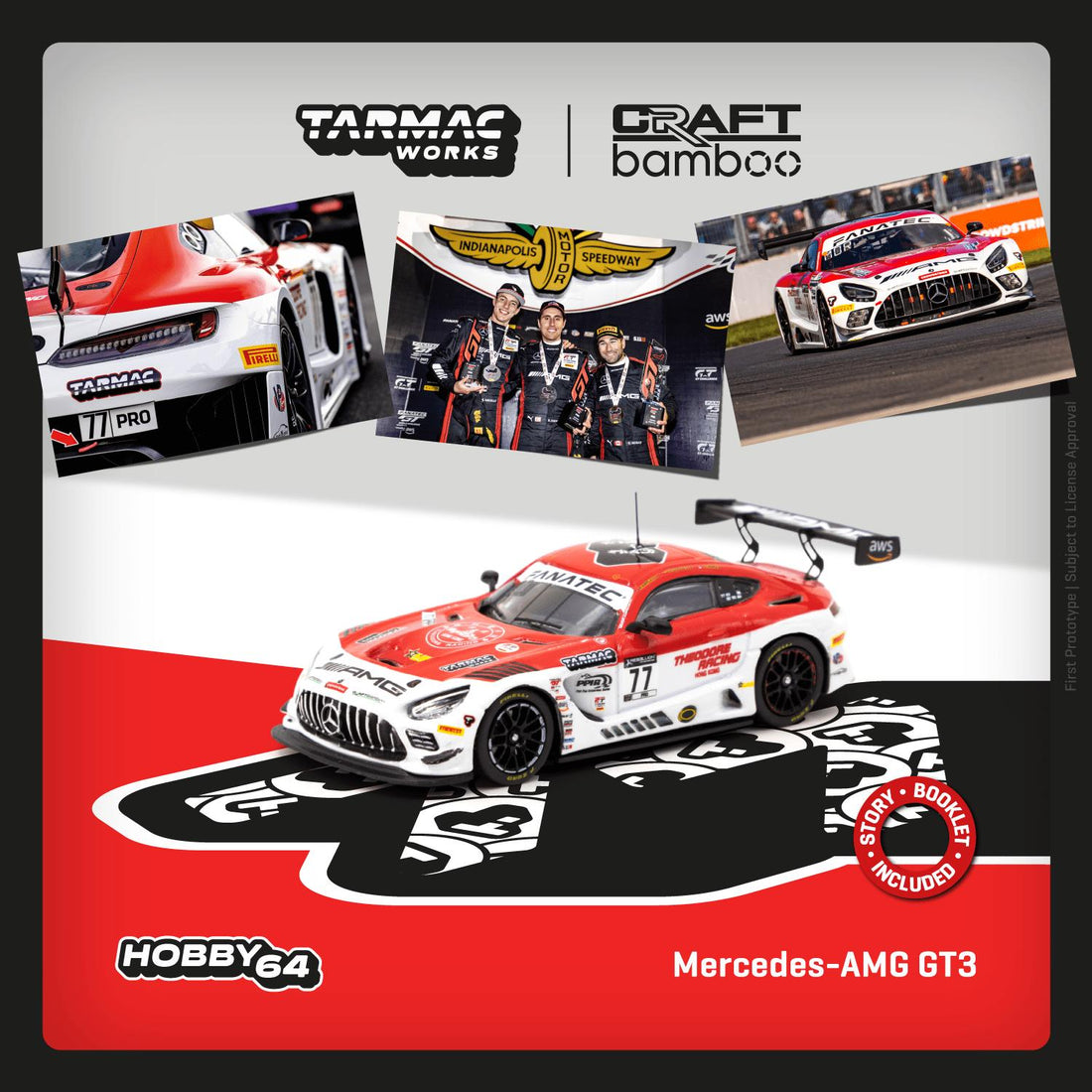 Mercedes AMG GT3 Jon Sibal #77 1:64 Scale Diecast Model by Tarmac Works