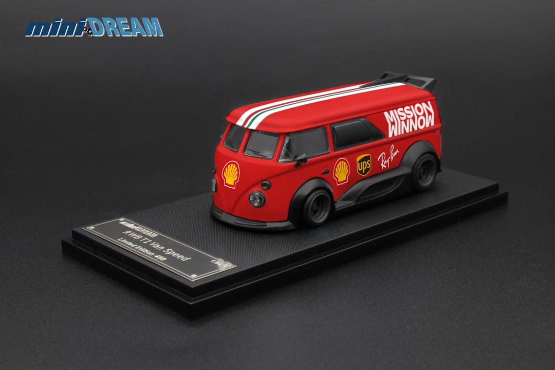 Volkswagen T1 RWB Van in Ferrari WM Livery 1:64 Scale Diecast