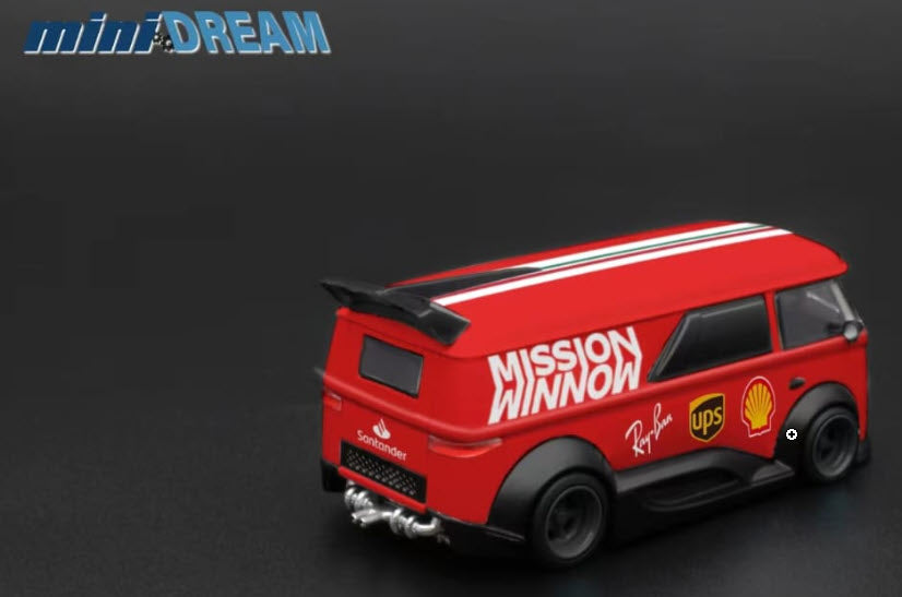 Volkswagen T1 RWB Van in Ferrari WM Livery 1:64 Scale Diecast Model by Mini DREAM Side View