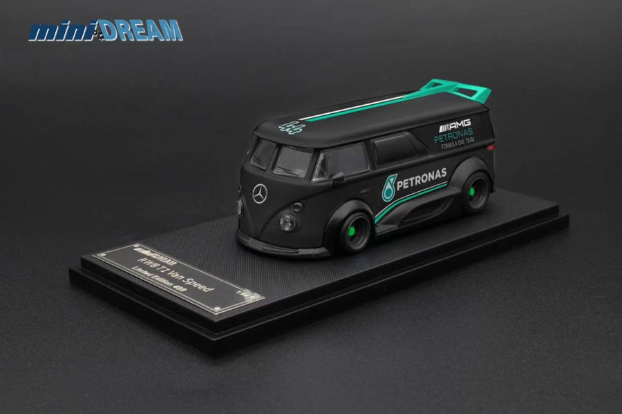 VW RWB T1 Van Speed #44 in Mercedes AMG F1 Team Livery 1:64 Scale Diecast Model by Mini DREAM