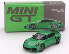 Porsche 911 Turbo S Python Green 1:64 Scale Diecast Model by Mini GT MGT00525