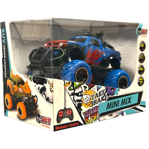 Mini Mix Off-Road Monster Remote Control Car 1:43 Scale by HST 6146 Blue and Red