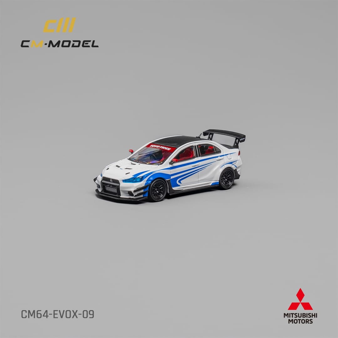 Misubishi Lancer EvoX Varis in White / CM64 -EVOIX-0 1:64 Scale Diecast Model by CM Model Side View