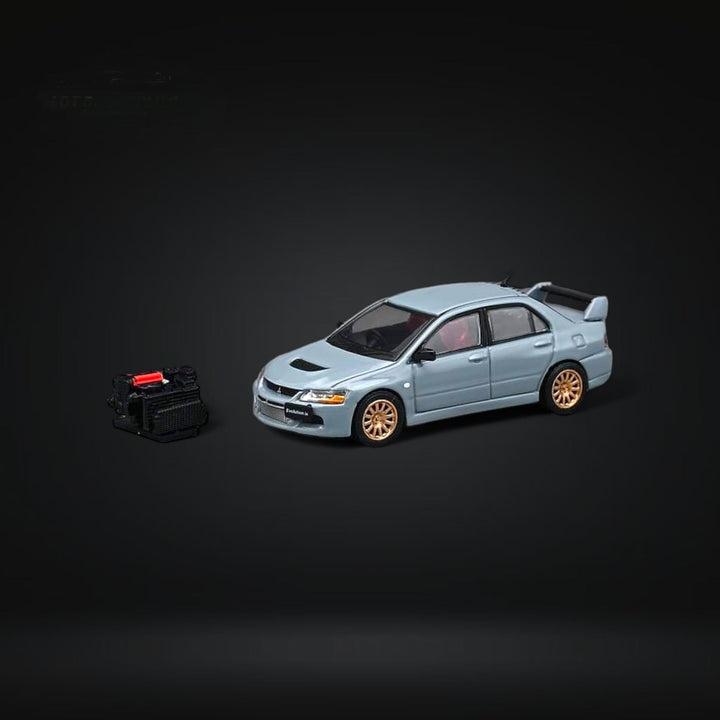 Mitsubishi Lancer Evolution IX Gray With Engine 1:64 by CM Model