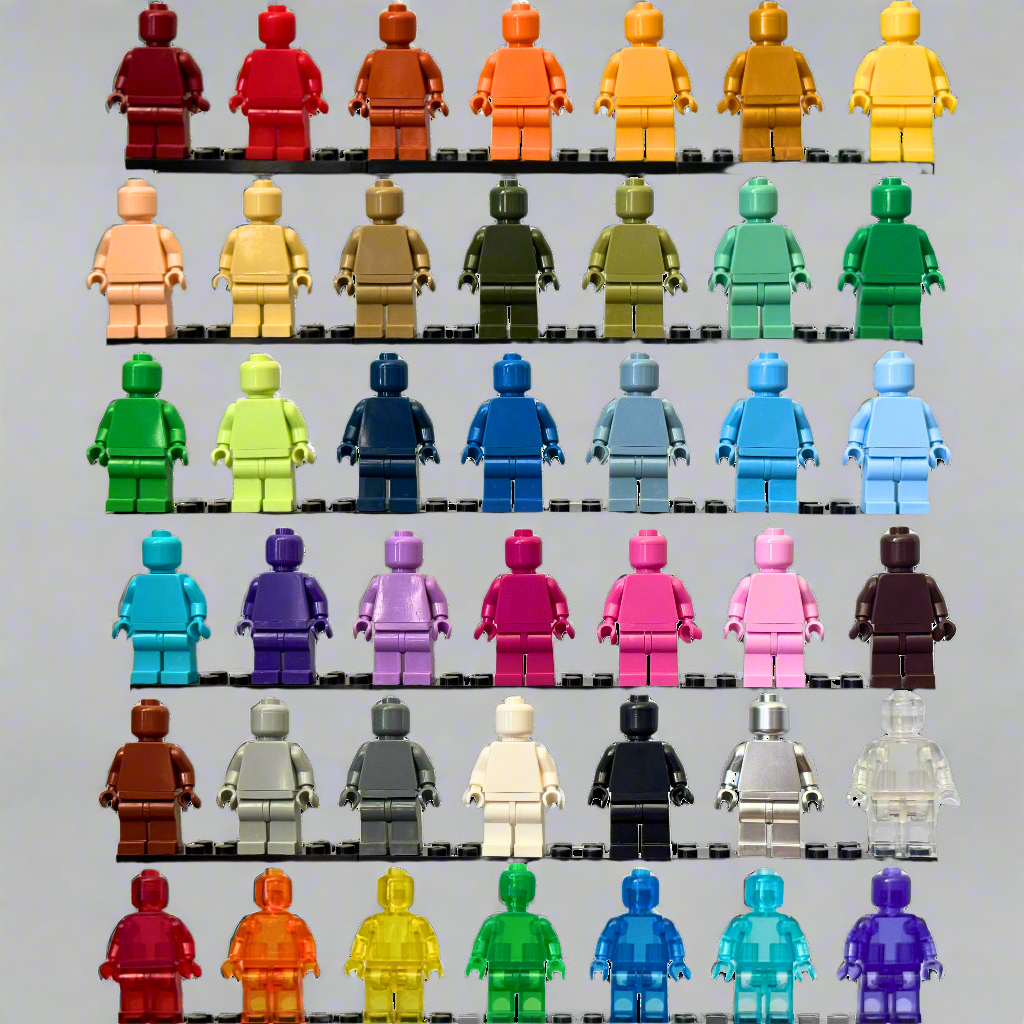 Monochrome Custom Minifigures – 40+ Vibrant Colors! for Lego