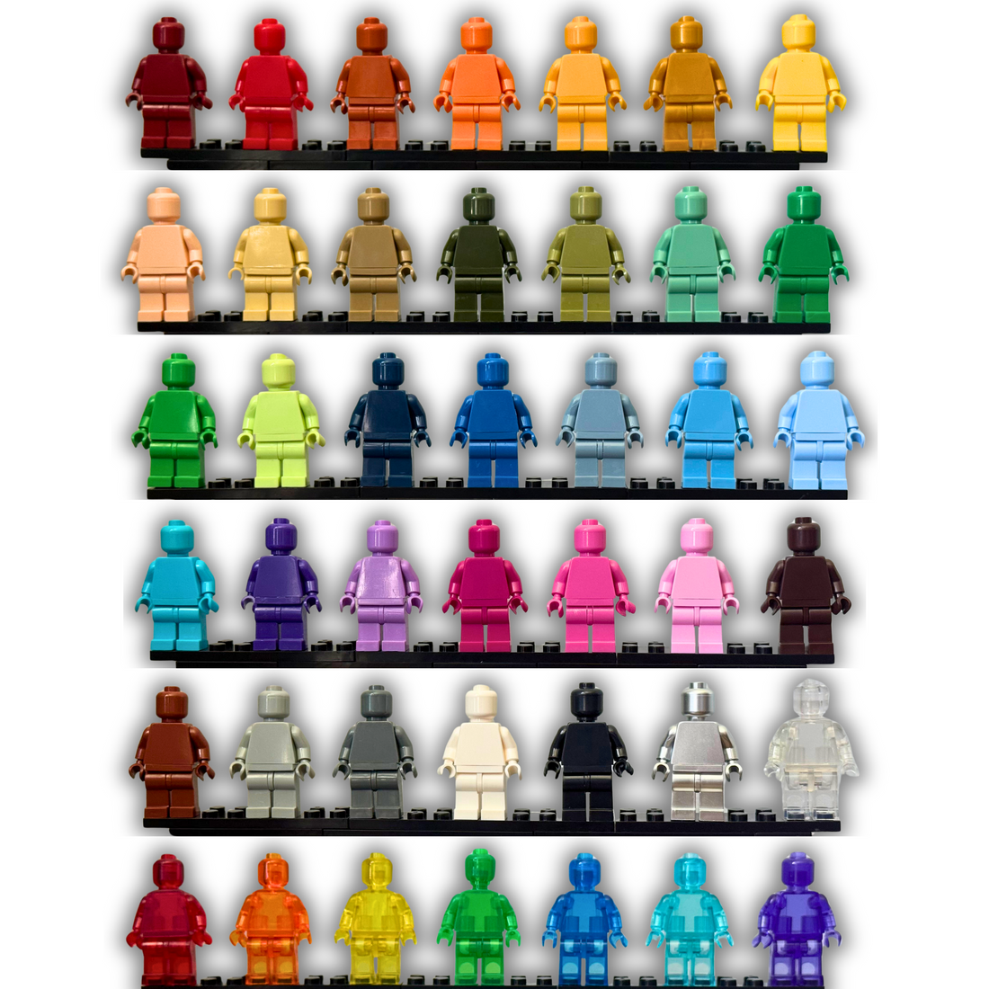 Monochrome Custom Minifigures – 40+ Vibrant Colors! for Lego 3