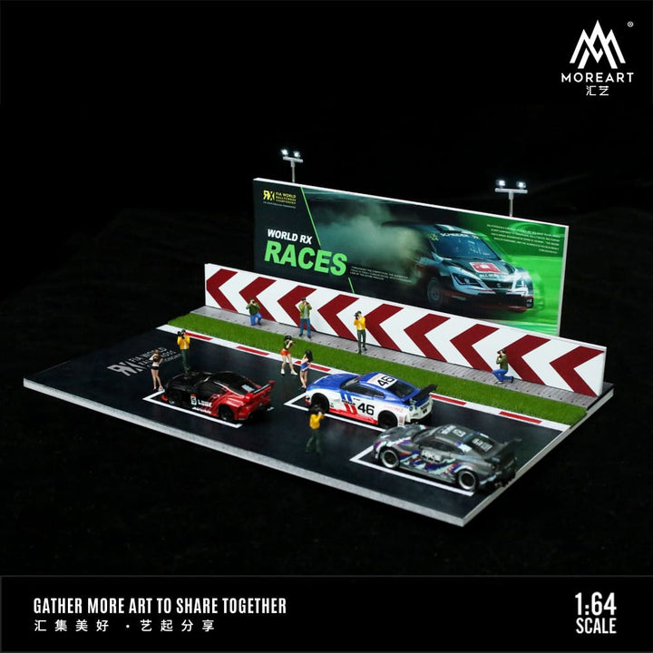RallyCross Event Assembly Diorama Scene 1:64 Scale by MoreArt Diagonal View MO925106