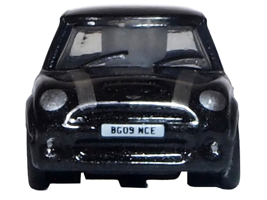 Mini Cooper S RHD (Right Hand Drive) Midnight Black with Silver Stripes 1/148 (N) Scale Diecast Model Car by Oxford Diecast 2