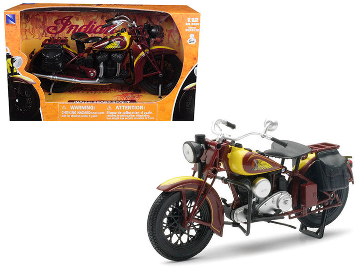 1934 Indian Sport Scout Bike 1/12 Diecast Motorcycle Model by New Ray-0