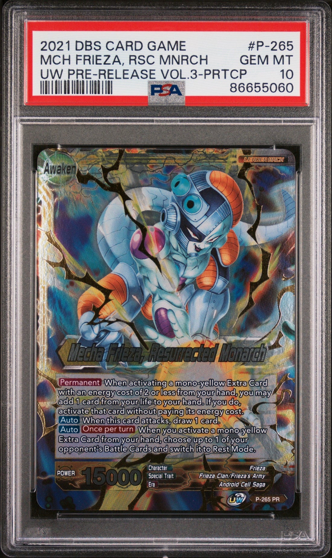 2021 DRAGON BALL SUPER UNISON WARRIOR  MCH FRIEZA, RSC MNRCH #P-265 - PSA 10