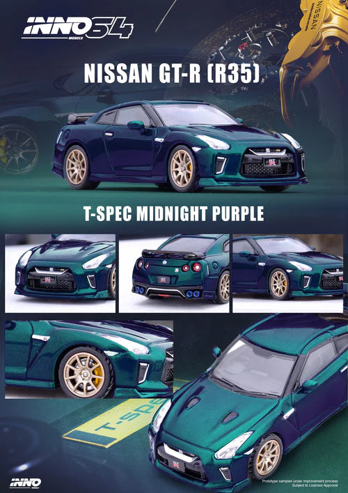 Nissan GT-R (R35) T-SPEC Midnight Purple 1:64 Scale Diecast Car by Inno64 IN64-R35TS-MP