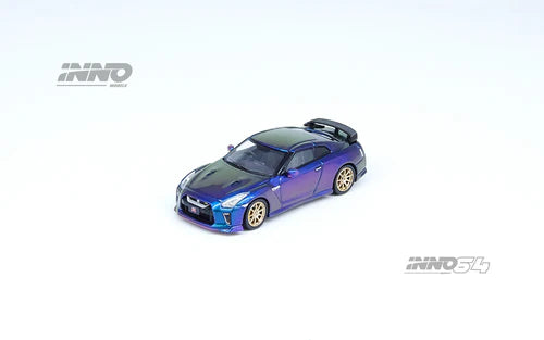 Nissan GT-R (R35) T-SPEC Midnight Purple 1:64 Scale Diecast Car by Inno64 IN64-R35TS-MP Front View