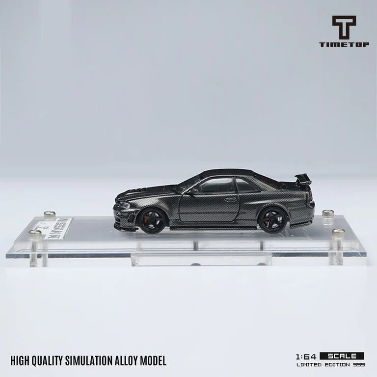 Nissan Skyline GTR34 1:64 Scale Diecast Model by TimeTop Side View