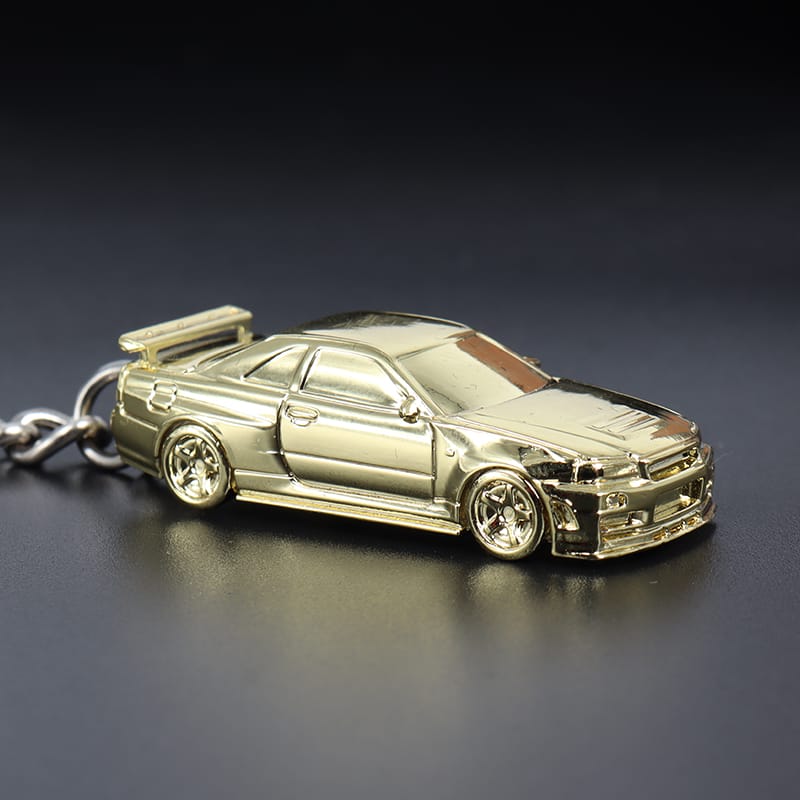 Nissan GRR34 Key Chain Diecast Model 1:87 Scale by Seeker Gold