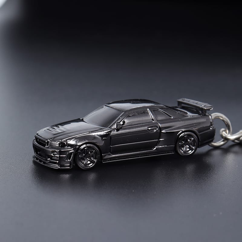 Nissan GRR34 Key Chain Diecast Model 1:87 Scale by Seeker Gun Grey