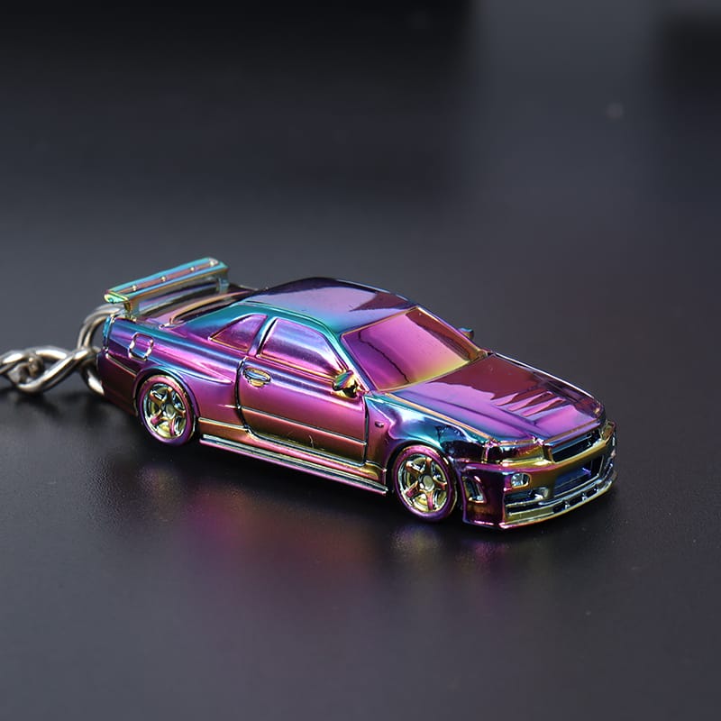 Nissan GRR34 Key Chain Diecast Model 1:87 Scale by Seeker Purple