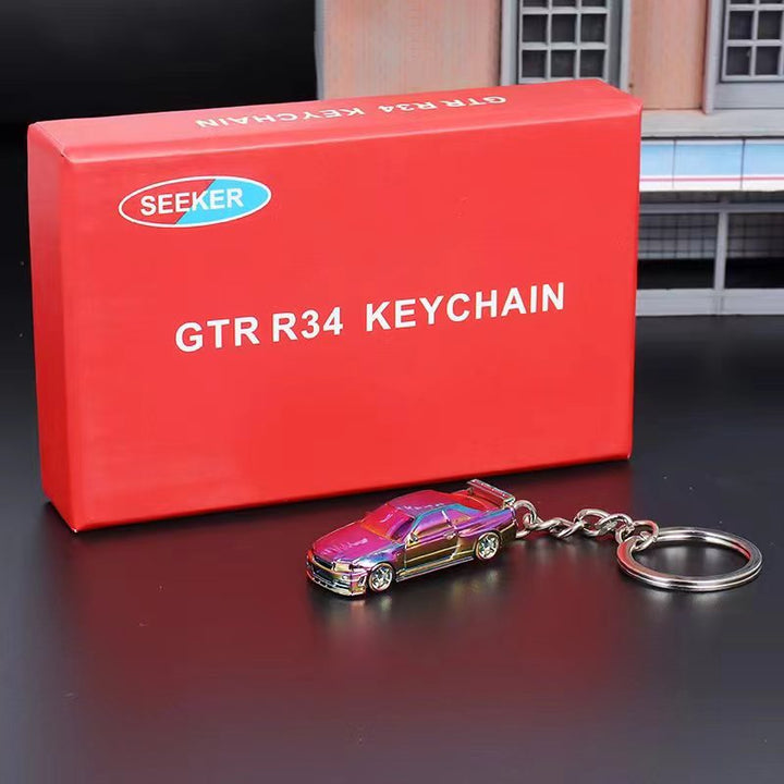 Nissan GRR34 Key Chain Diecast Model 1:87 Scale by Seeker Purple Packaging