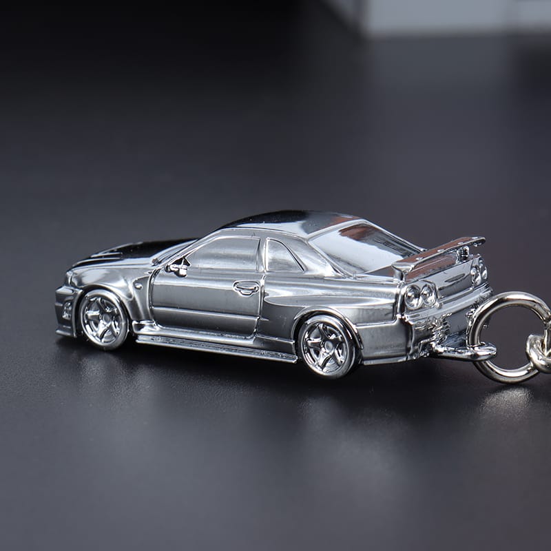 Nissan GRR34 Key Chain Diecast Model 1:87 Scale by Seeker Silver