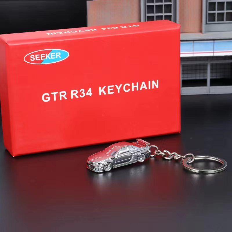 Nissan GRR34 Key Chain Diecast Model 1:87 Scale by Seeker Silver Packaging