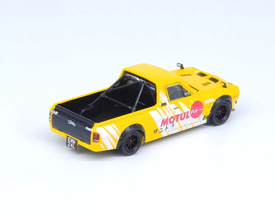 Nissan Hakotora Pick Up Truck "MOTUL" Livery 1:64 Scale Diecast by Inno64 IN-64-HKT-MOTUL Rear View