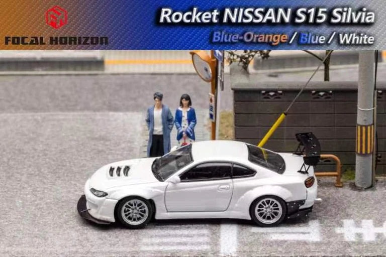 Nissan Silvia S15 White 1:64 Scale Diecast Model by Focal Horizon