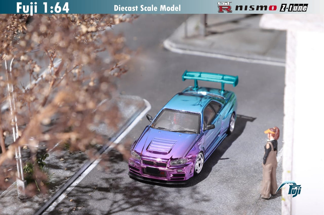 Nissan Skyline GT-R R34 Nismo Z-Tune High Wing 1:64 by Fuji Top View