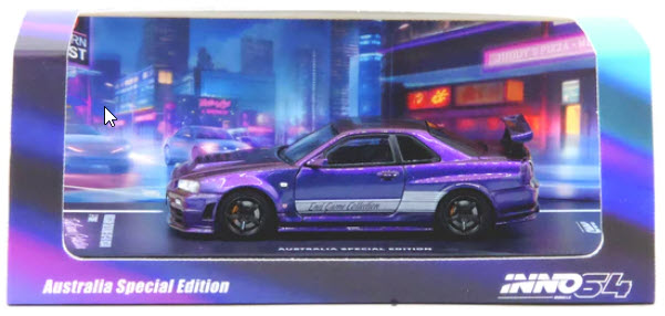 Nissan Skyline R34 Z-Tune "ENDGAME" Australia Special Edition 1:64 Scale Diecast Model by Inno64