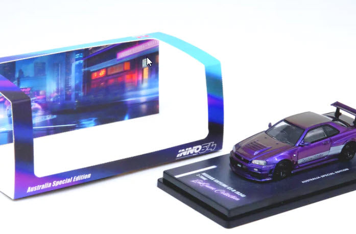 Nissan Skyline R34 Z-Tune "ENDGAME" Australia Special Edition 1:64 Scale Diecast Model by Inno64 Packaging View