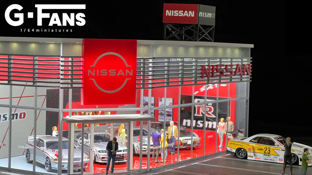 Nissan Dealership Nismo Showroom 1:64 Scale Diorama Entry View