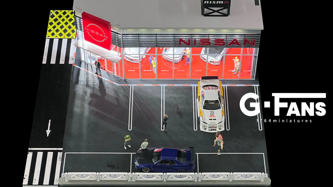 Nissan Dealership Nismo Showroom 1:64 Scale Diorama Parking Lot