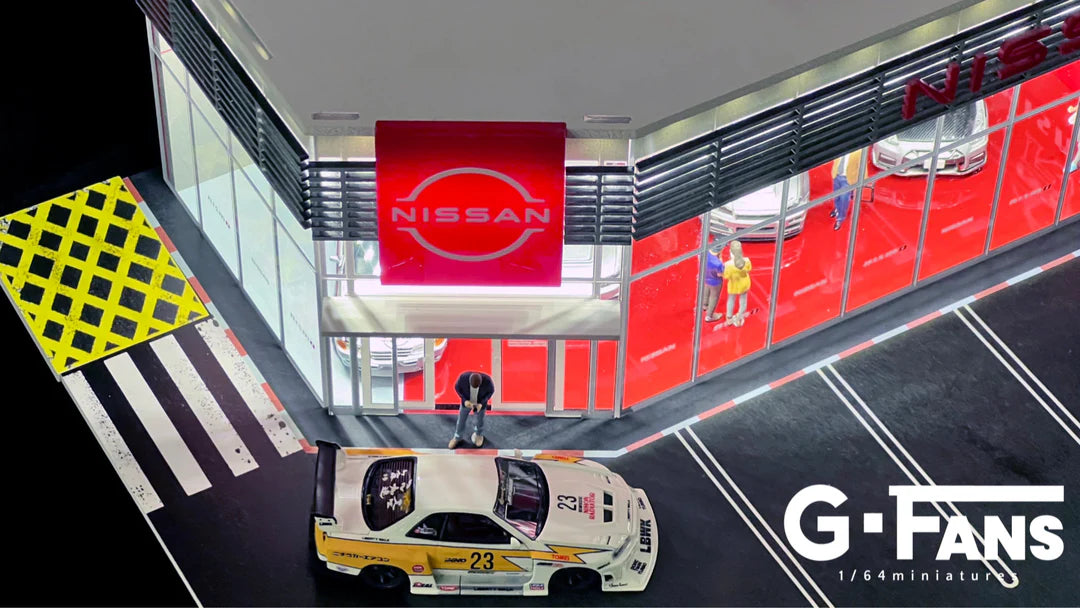 Nissan Dealership Nismo Showroom 1:64 Scale Diorama Overhead View