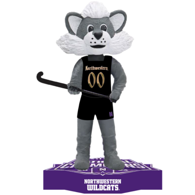 Willie the Wildcat Northwestern Wildcats Mascot 2024 Field Hockey National Champions Bobbleheads (Presale) 2