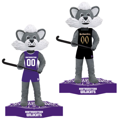 Willie the Wildcat Northwestern Wildcats Mascot 2024 Field Hockey National Champions Bobbleheads (Presale) 4
