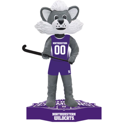 Willie the Wildcat Northwestern Wildcats Mascot 2024 Field Hockey National Champions Bobbleheads (Presale) 3
