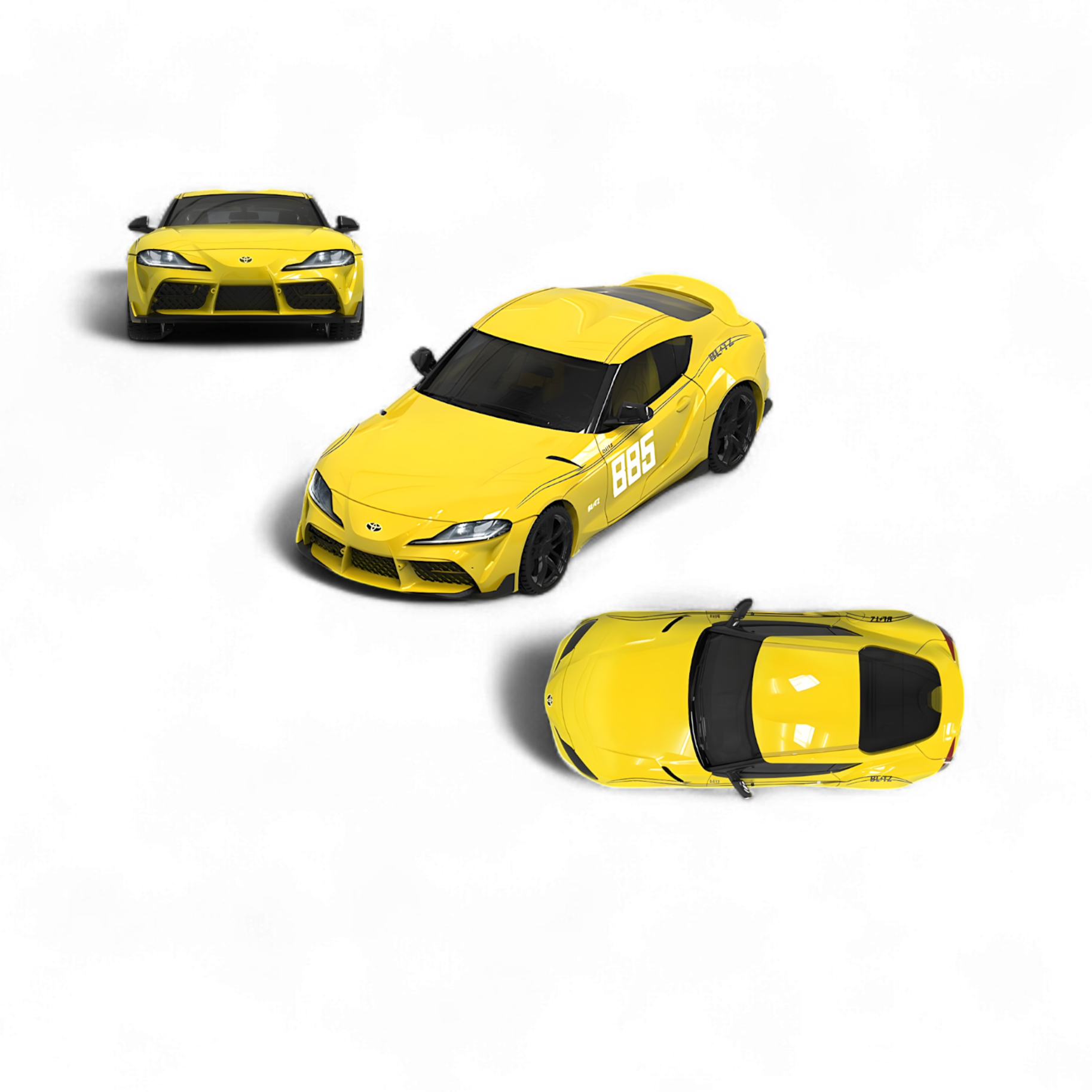 Toyota Supra A90 Initial D MT GHOST in Yellow 1:64 by OM Model