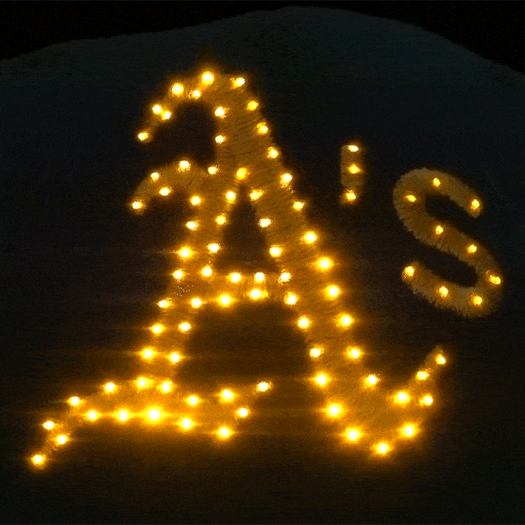 Oakland Athletics Flashing Fiber Optic Cap-1