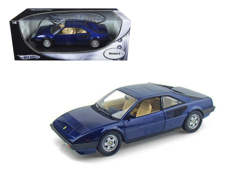 Ferrari Mondial 8 Blue 1/18 Diecast Model Car by Hot Wheels-0