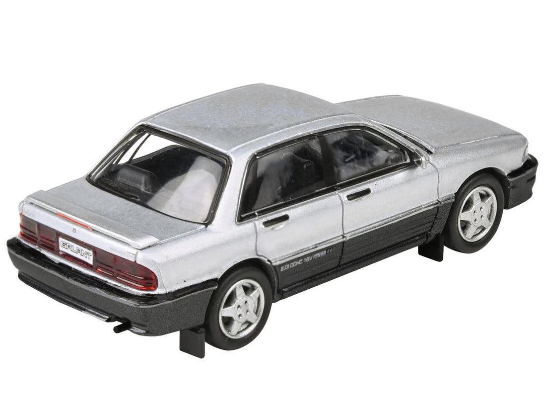 1988 Mitsubishi Galant VR-4 Grace Silver Metallic and Chateau Silver 1/64 Diecast Model Car by Paragon Models-2
