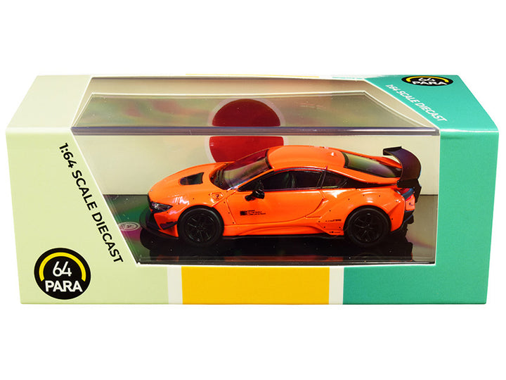 BMW i8 Liberty Walk Orange 1/64 Diecast Model Car by Paragon-0