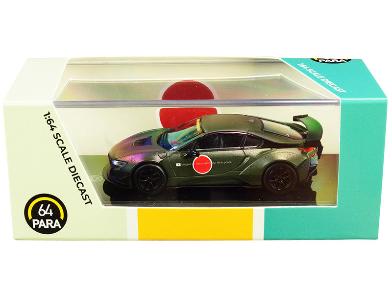 BMW i8 Zero Liberty Walk Dark Green 1/64 Diecast Model Car by Paragon-0