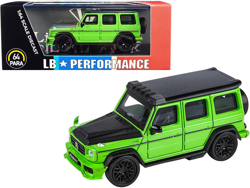 Mercedes-AMG G 63 LBWK Alien Green and Matt Black "LB Performance" 1/64 Diecast Model Car by Paragon-0