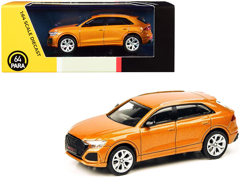 Audi RS Q8 Dragon Orange Metallic 1/64 Diecast Model Car by Paragon-0