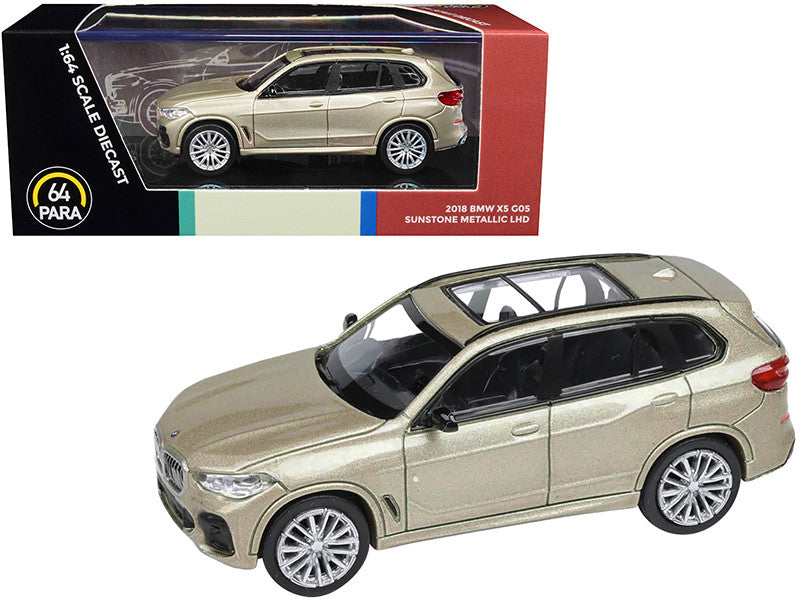 2018 BMW X5 G05 with Sunroof Sunstone Gold Metallic 1/64 Diecast Model Car by Paragon Models-0