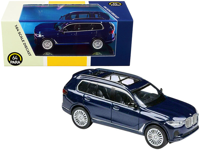 BMW X7 Tanzanite Blue Metallic 1/64 Diecast Model Car by Paragon-0