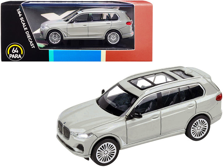 BMW X7 with Sunroof Nardo Gray 1/64 Diecast Model Car by Paragon-0