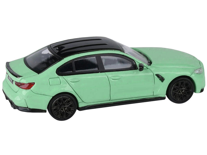 BMW M3 (G80) Mint Green with Black Top 1/64 Diecast Model Car by Paragon Models-1