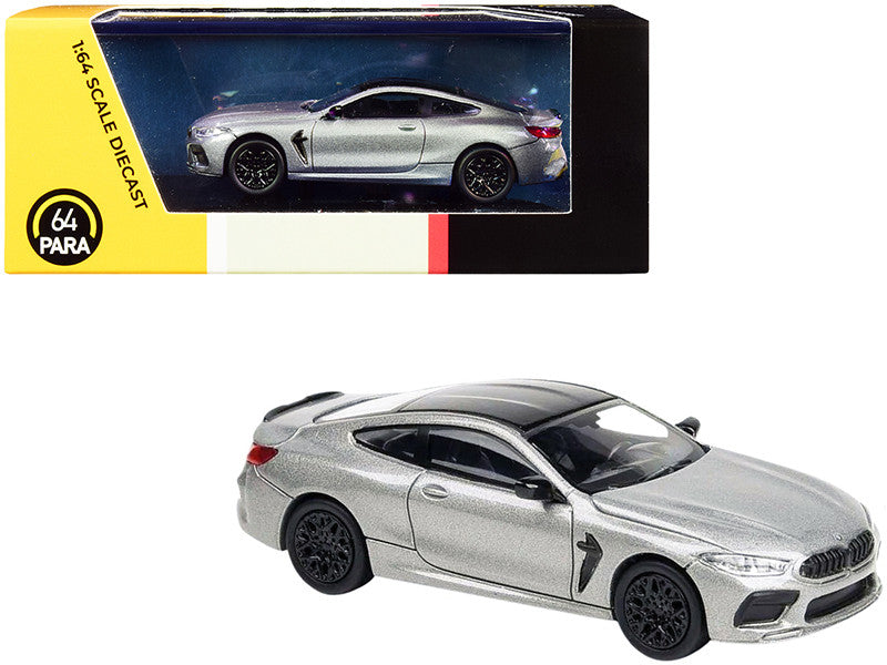 BMW M8 Coupe Donington Gray Metallic with Black Top 1/64 Diecast Model Car by Paragon-0